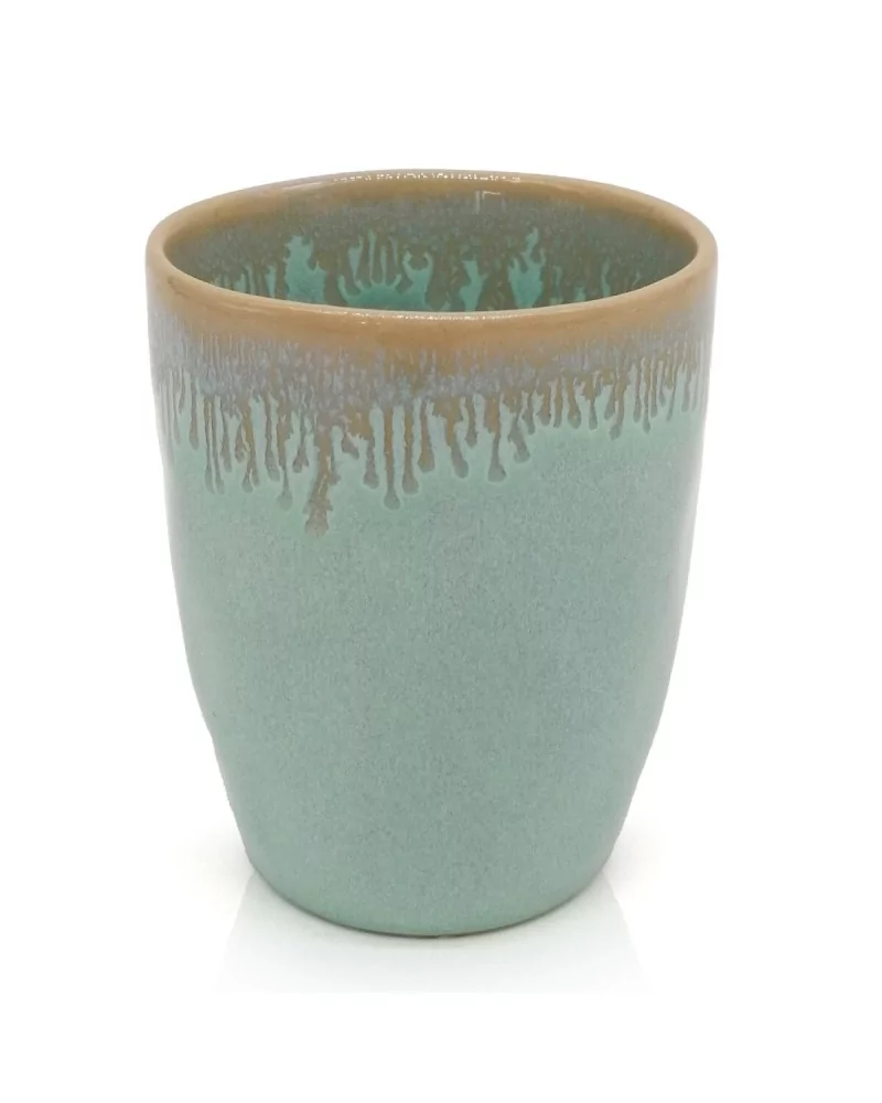 Stoneware Becher/Tasse – Kaffeebecher, Teetasse Handgemacht - Türkis
