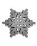 3D-Schneeflocke weiss 2 cm dick als Dekor, Hinsteller & Untersetzer grau