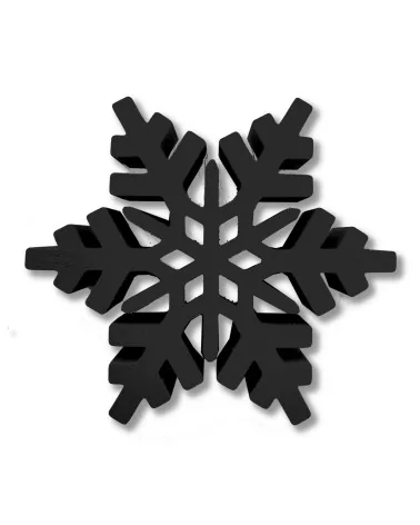 3D-Schneeflocke weiss 2 cm dick als Dekor, Hinsteller & Untersetzer schwarz