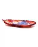Schale Blatt aus Gips seitlich