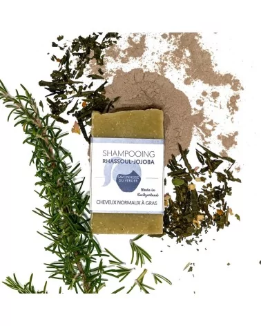 Rhassoul-Jojoba-Shampoo - feste Haarseife mit Deko