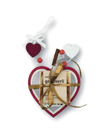 Geschenkset Weihnachten Naturseife & Baumschmuck - Herz mit Baum und Hirsch mit Seife 'Gnüsserli'