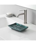 Seifenschale Ton rechteckig azur bronze neben Lavabo