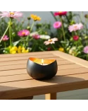 Teelicht & Goldlicht - Teelichtschale Swing bronze-gold 14 cm - im Sommer auf Tisch auf Balkon