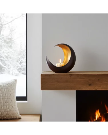 Teelicht & Goldlicht - Teelichschale Luna bronze-gold 15 cm - Teelicht auf Tisch neben Dekor - Teelicht auf Cheminée-Sims