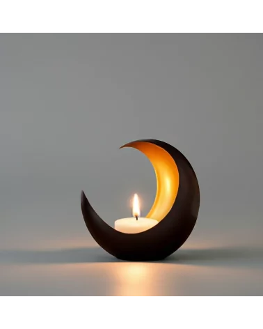 Teelicht & Goldlicht - Teelichschale Luna bronze-gold 15 cm - Teelicht bei Nacht