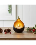 Teelicht & Goldlicht - Teelichschale Bola bronze-gold 15 cm - neben Tannenbaum-Blättern und Tannzapfen