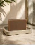 Hand- & Duschseife mit Bio-Karité-Butter vegan - Vanille Douce (Süsse Vanille) - in Bad bei Dusche