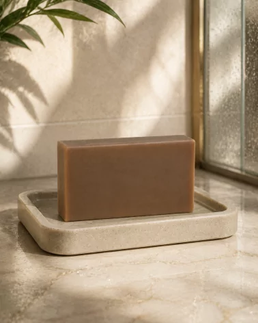 Hand- & Duschseife mit Bio-Karité-Butter vegan - Vanille Douce (Süsse Vanille) - in Bad bei Dusche
