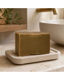 Handgeschnittene Aleppo-Seife mit 16 % Lorbeeröl – vegane Naturseife für Gesicht, Körper & Haare - in Bad bei Dusche
