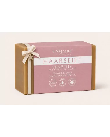 Aleppo-Haarseife Sensitiv mit Schwarzkümmelöl – für empfindliche Kopfhaut, vegan & BDIH-zertifiziert - als Geschenk