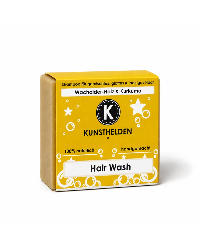 Haarseife, festes Shampoo mit Wachholder & Kurkuma - Naturseife Hair Wash - mit Verpackung Haarseife, festes Shampoo mit Wachholder & Kurkuma - Naturseife Hair Wash - mit Verpackung