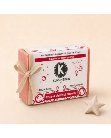 Hand- & Duschseife mit Rosengeranie - Naturseife Rose & Apricot Shower - als Geschenk