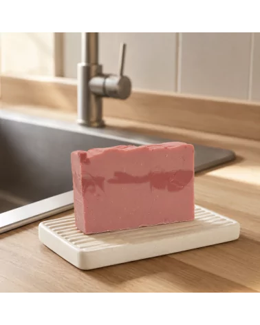 Hand- & Duschseife mit Rosengeranie - Naturseife Rose & Apricot Shower - in Küche