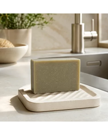 Gesicht - & Duschseife mit Eisenkraut & grüner Ton - Naturseife Green Earth Soap - in der Küche