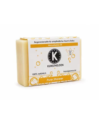 Gesicht - & Duschseife mit Macadamiaöl - Naturseife Pure Shower - mit Verpackung