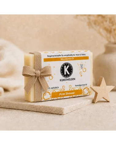 Gesicht - & Duschseife mit Macadamiaöl - Naturseife Pure Shower - als Geschenk