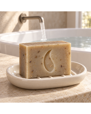 Lavendel Duschseife & All-in-One-Naturseife - Schweizer Seife vegan - in Badezimmer