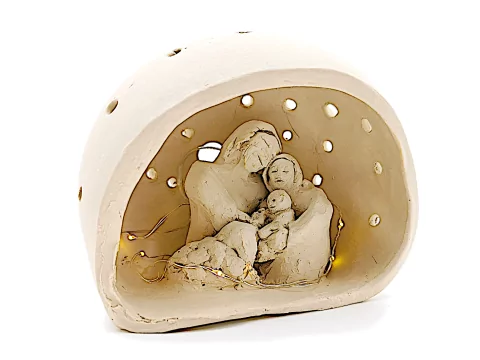 Krippe, Lichtkugel Ton | Weihnachten, Frieden | handgemacht Schweiz