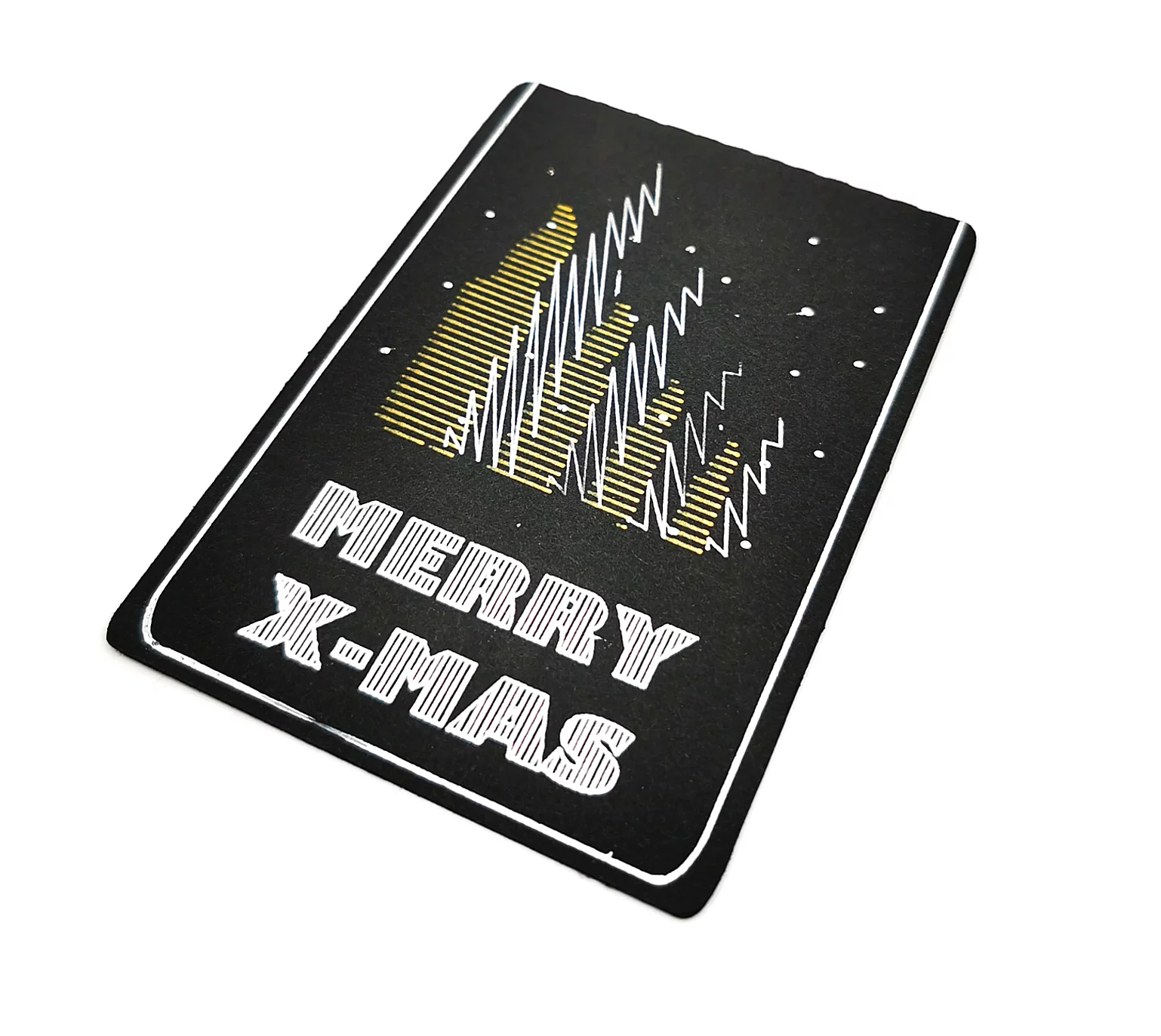 Weihnachten Grusskarte Spruchkarte Postkarte Karte Kerzen schwarz gold silber