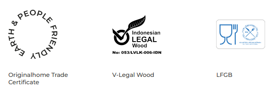 Orivinalhome Zertifikate, Trade Certificate, V-Legal Wood, LFGB